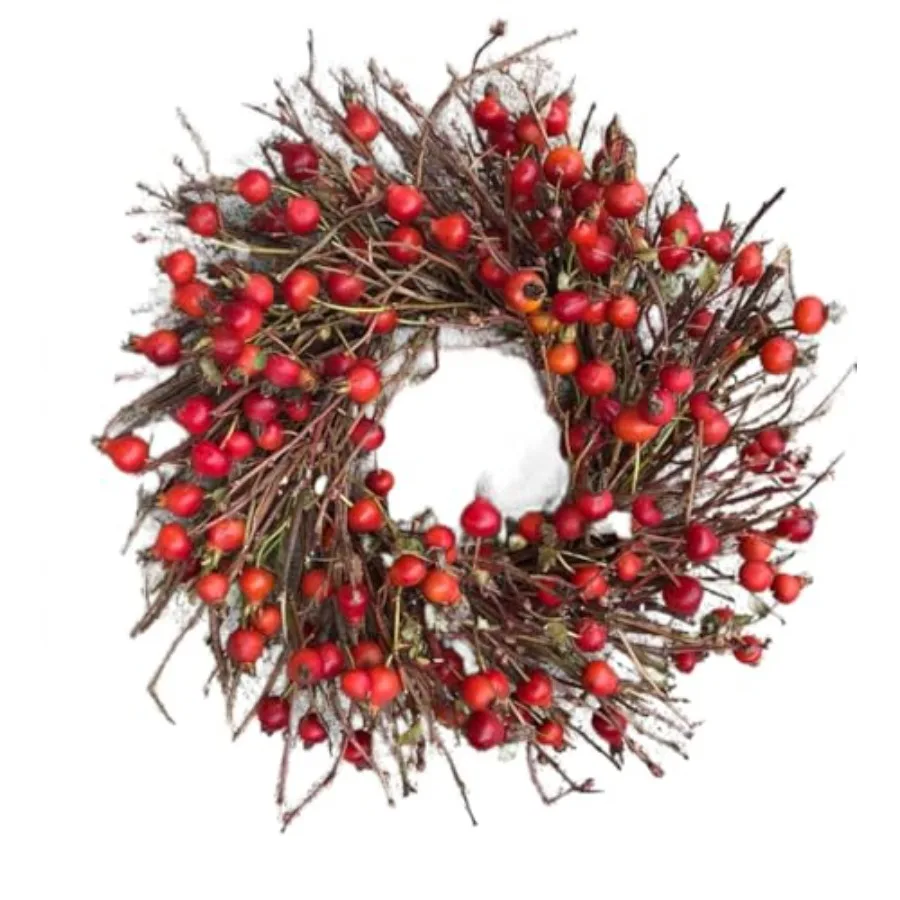 

Handmade Wreath, Fall Wreath, Natural Decoration, Rosehips Wreath, Berries Wreath 20 inches