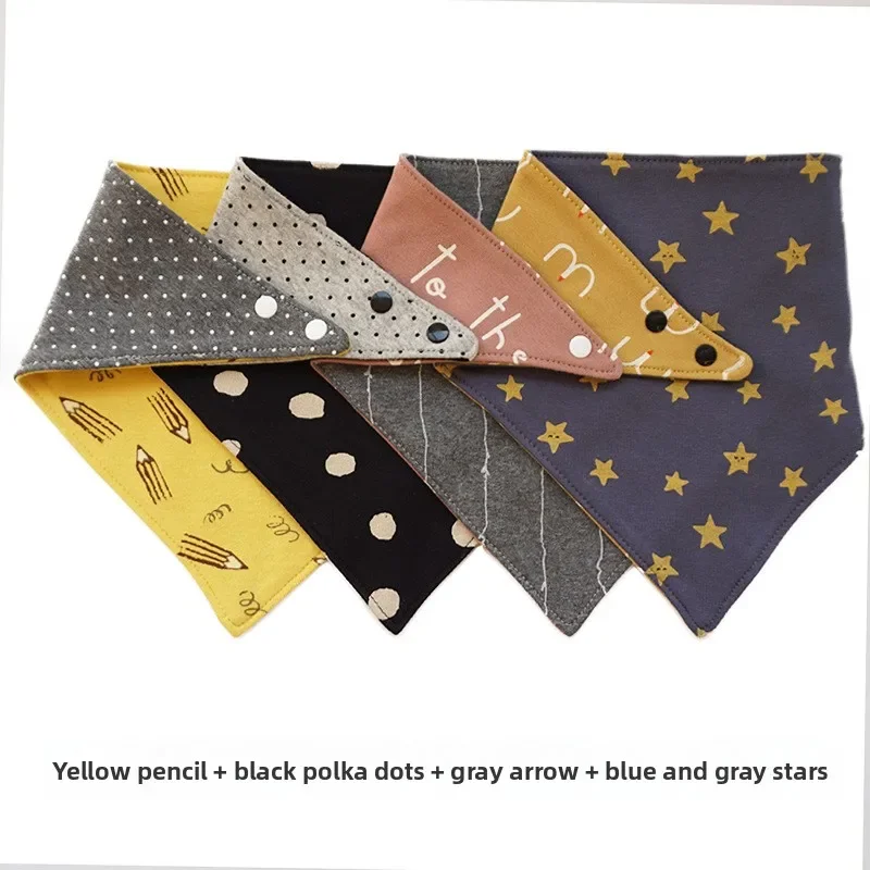 

INS Korean-Style Cotton Baby Bandana Bibs-Large Size,Double-Sided, 0-5 Years Old,Soft Neckband,Absorbent Drool Bibs for Infants.