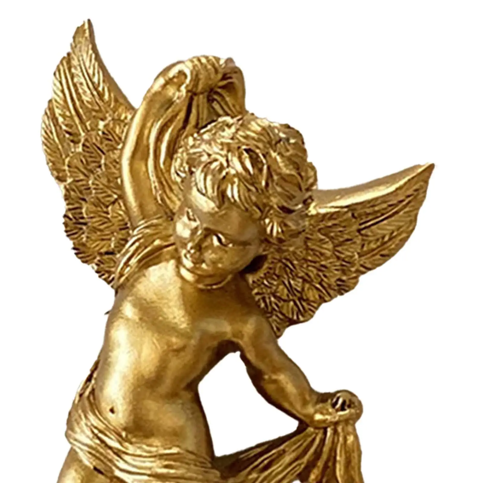 Zestaw 2- żywicznych rzeźb ściennych Angel Cherub Ozdoba ścienna Urocza figurka anioła do dekoracji ślubnych Złoty kolor Wszechstronny