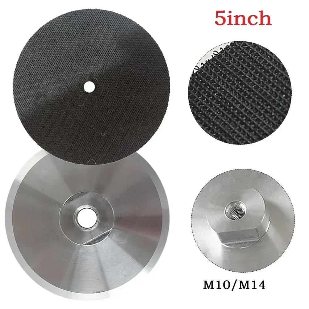 1 Pc 5 Inch 125mm Backer Pad Diamond Polishing Pad Aluminum Based Backing Plate Holder M10 Thread For Power Tool Accessory