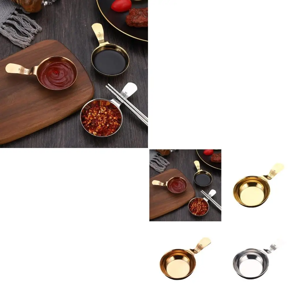  Multifunctional Seasoning Dish Stainless Steel Sauce Holders Seasonings Dip Tray Produced For Everyday Cooking