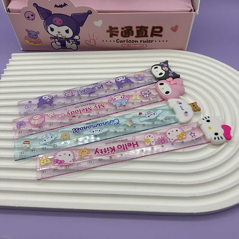 1pcs Cartoon Ruler My Melody Cinnamoroll Cartoon Children Students 15cm Ruler Kawaii Stationery Gift