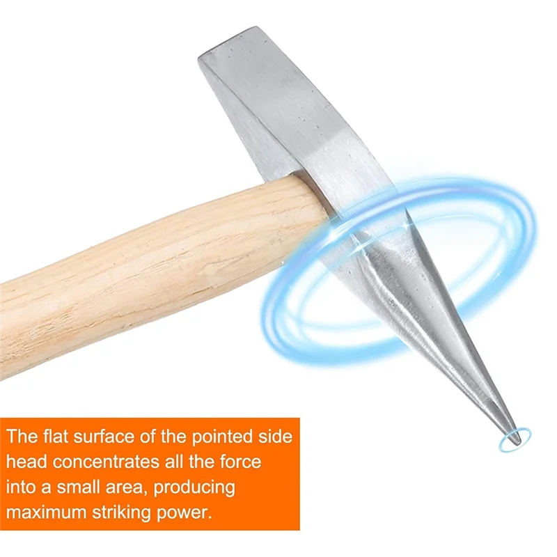 

AA21-2 Pcs 9 Oz Welding Chipping Hammer Steel Tack-Hammer Electrician's Hammer With Wooden Handle For Removing Repairing