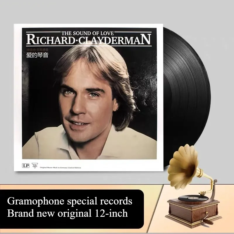 French Piano Player Clayderman Vinyl Record Album, Light Music Lyrical Songs,The Sound of Love, Classic Songs Gramophone Record
