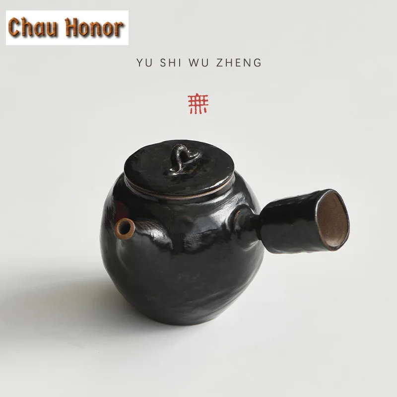

160ml Japanese Coarse Pottery Big Belly Teapot Japanese Tea Infuser Pot Tea Soaking Kettle With Filter Chinese Teaset Decoration