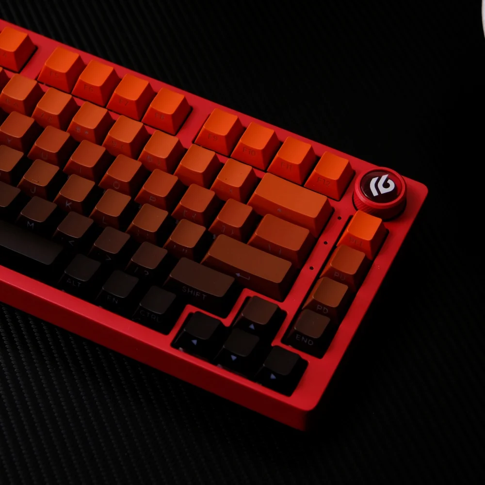KBDiy 133 Keys/Set Gradient Red Keycaps for Mechanical Keyboard Side Printed Keycap PBT Cherry Profile Custom for MX Switches