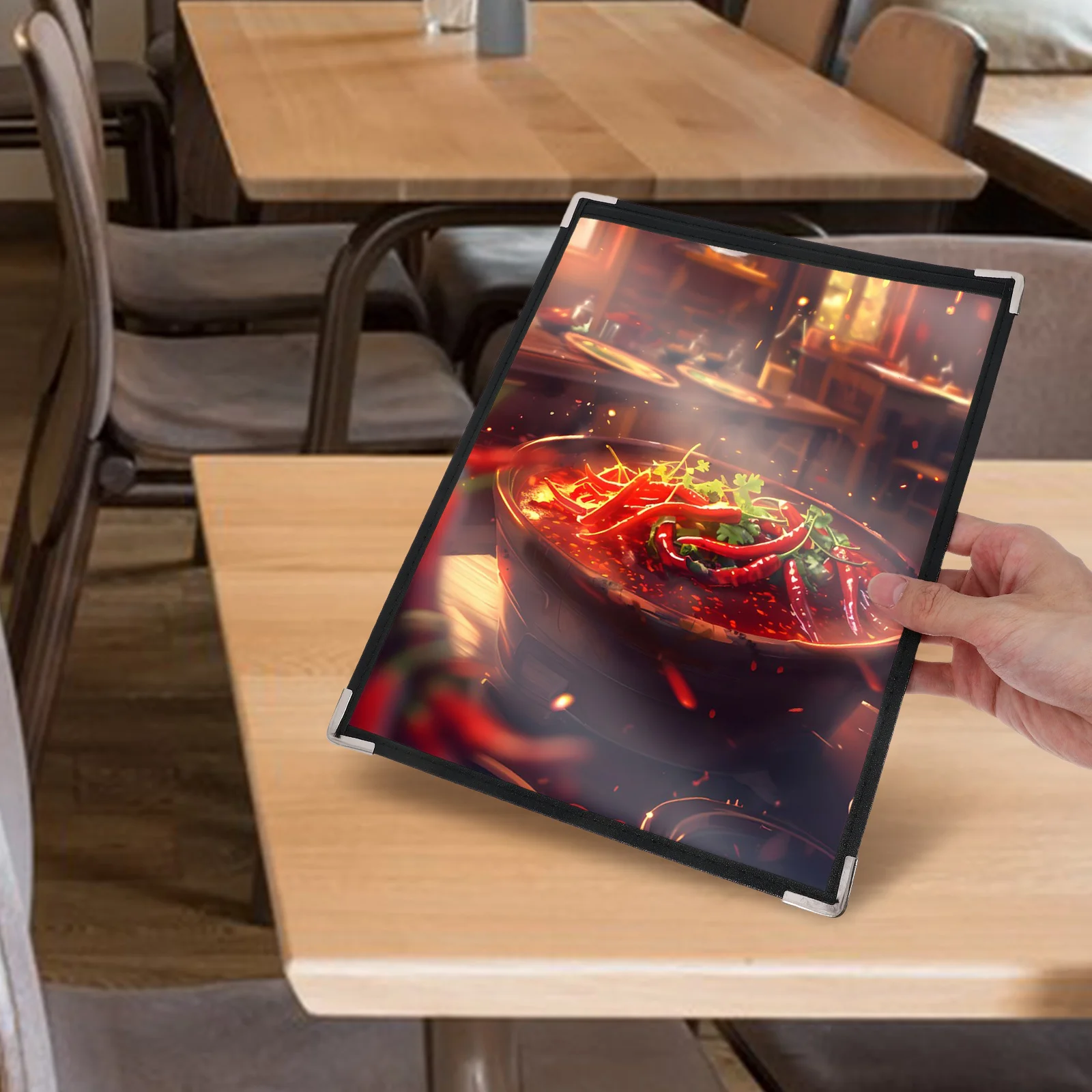 Cubierta de menú de PVC transparente, carpeta transparente desmontable de doble cara, fácil de reemplazar, para restaurantes, cafeterías, barras, soportes de menú A4, organizar