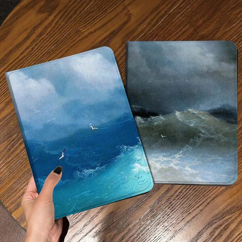 

Blue Sea Wave Bird Gift Tablet Case For Apple iPad Air Pro mini 1 2 3 4 5 6 7 8 9 11 M2 M3 M5 M4 5th 6th 7th 10th 11th