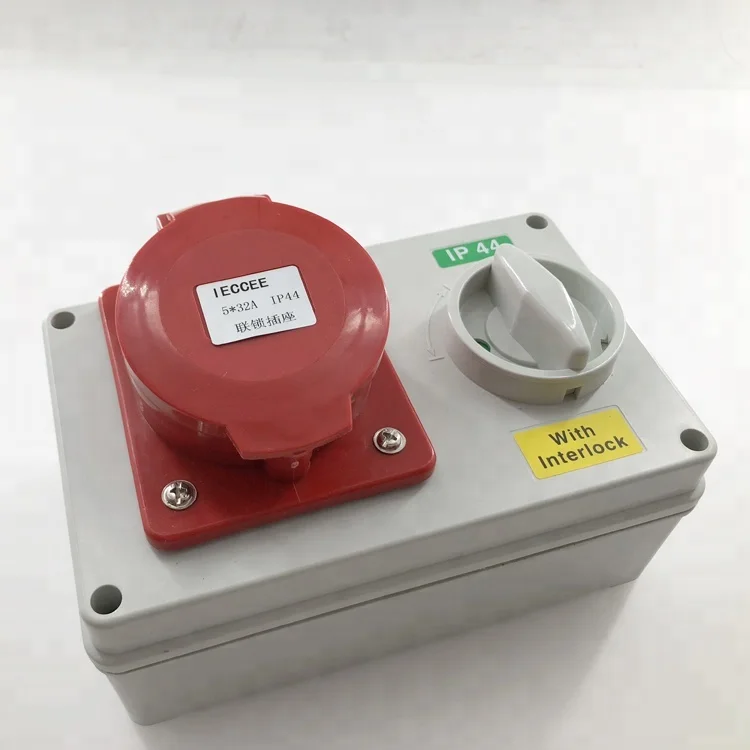 High-quality IP44 industrial machinery interlocking socket with switch 5P-32 025 plug and socket combination