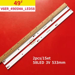 LED Strip For Sam sung UN49KU6400G UN49KU6450G UN49KU6500G UE49KU6400 UE49KU6500 UE49MU6675 UE49KU6470U UE49KU6650 UE49MU6445
