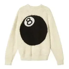 Hip Hop Schwergewicht gebürstet Billard schwarz 8 Mohair Pullover Winter großen Pullover Strick pullover High Street lose Pullover