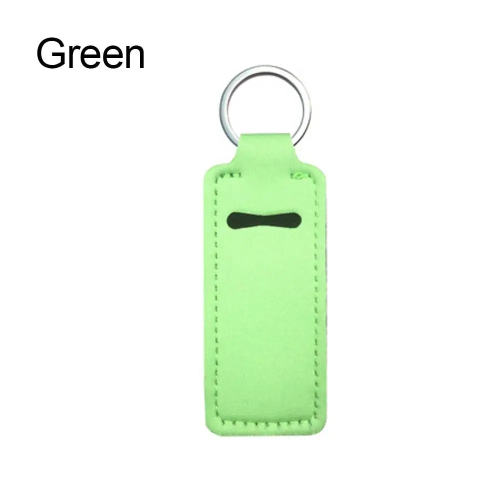 Durable Neoprene Lipstick Keychain Bag Multicolour Rectangle Lipstick Pouch Keyring Chapstick Bag Lipstick