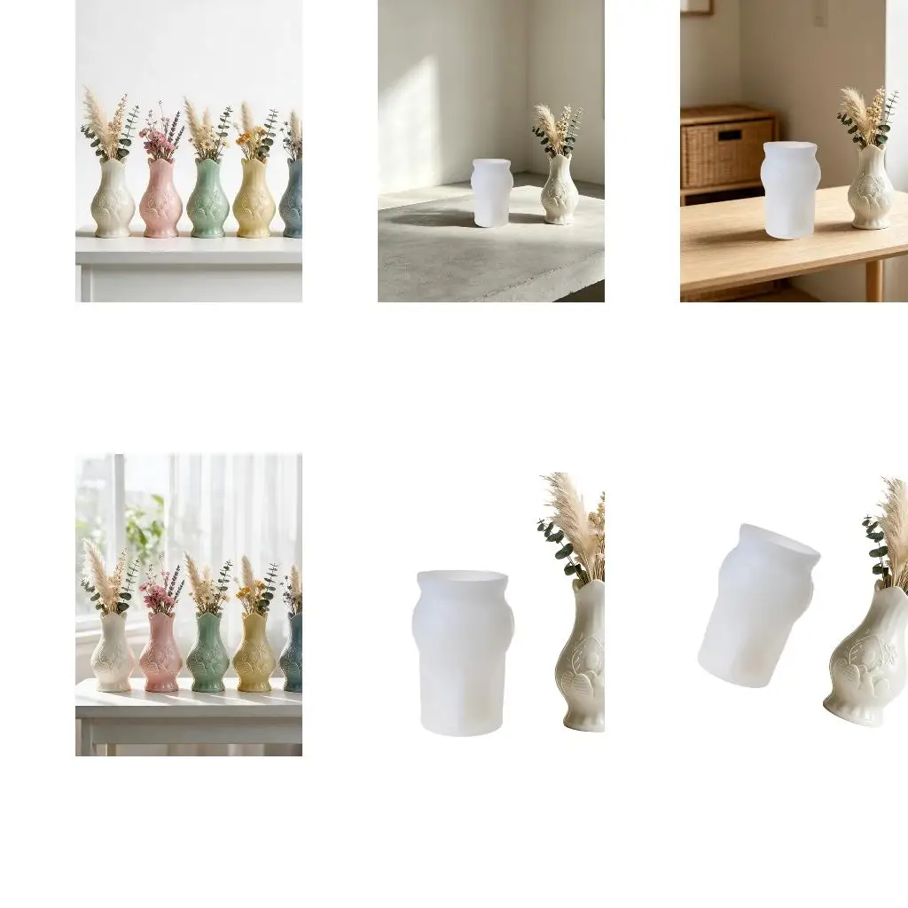  Embossed Silicone Casting Mold for Vase Shaped Craft Work Use