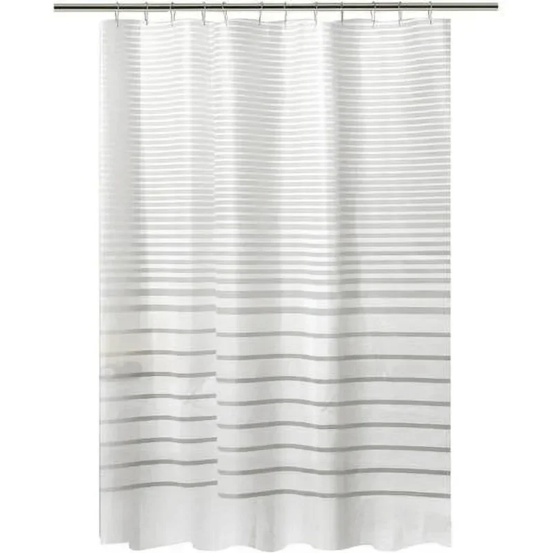 Shower Curtain in White Stripe Design