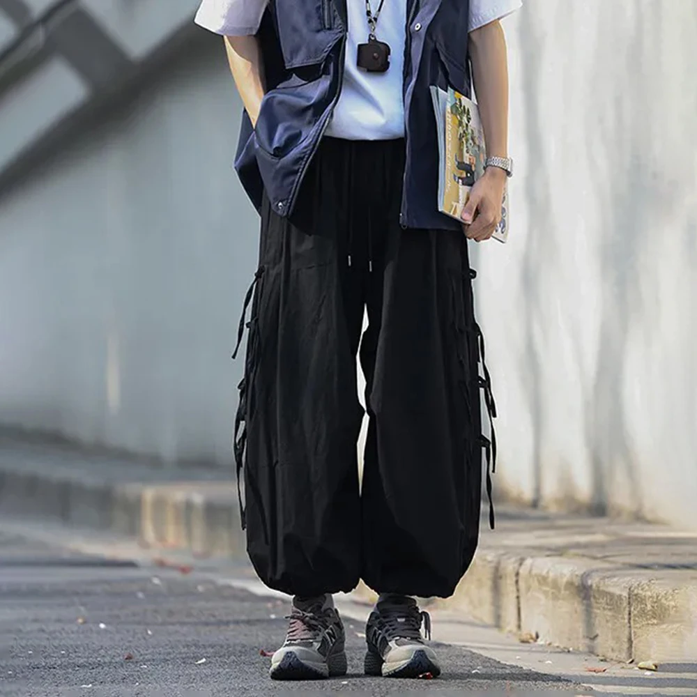 

Summer New Men's Straight Wide-Leg Trousers American Retro Fashion Trend Street Loose Breathable Casual Niche Men's Bottoms