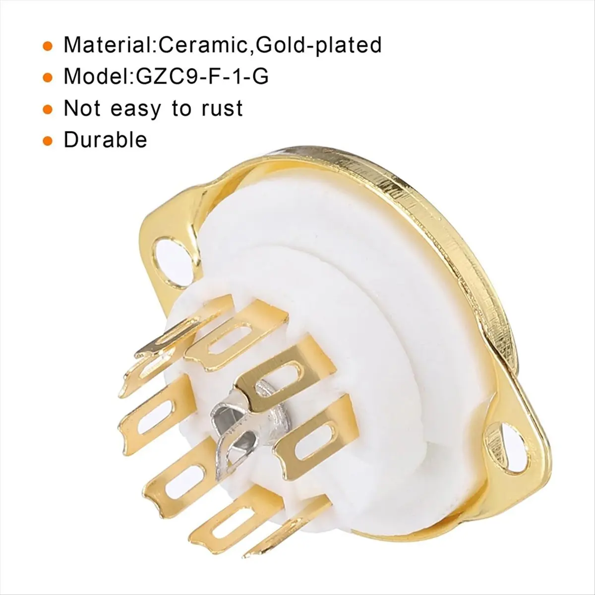 【ELEVATE LIFE】4Pcs 9pin Tube Socket Ceramic Tube Socket,Vacuum Protect Tube Socket for 12AX7,12AT7,12AU7,ECC83,ECC82,E88CC,6922