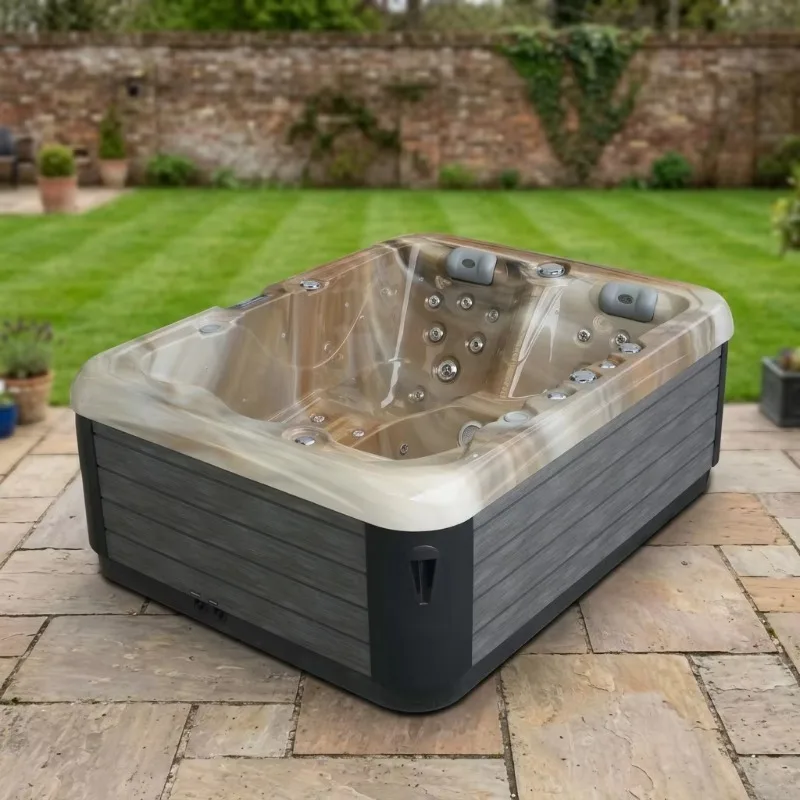 3 Persons 2.1*1.58m Whirlpool Massage Outdoor Spa Tub Balboa System 37pcs Jets Hot Tub Spa Hydro Bathtub Pool Customized