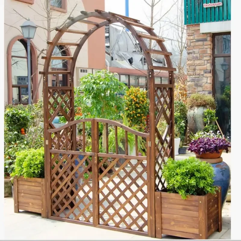 Outdoor Rosewood Decoration Flower Rose Plant Arches Wooden Pergola Garden Trellis Arches Arbours Pergolas Wedding Arch