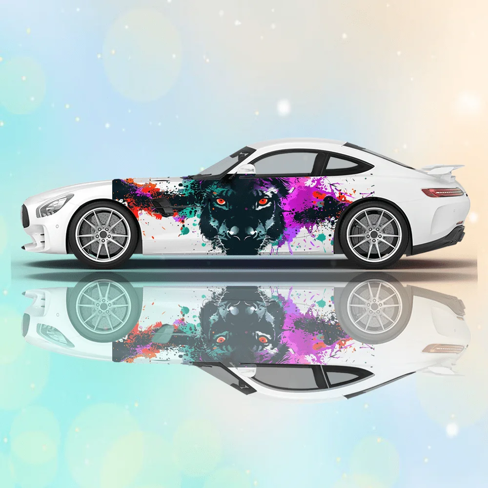 

Красочное пламя, лев, спринт, автомобильные виниловые наклейки, самоклеящаяся наклейка из ПВХ, подходит для грузовиков, внедорожников, декор, автоаксессуары, подарок