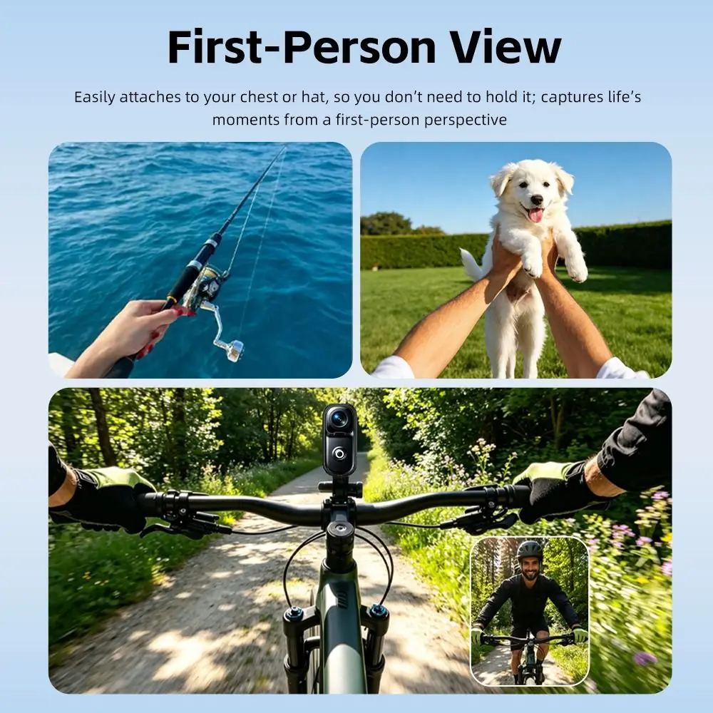 4K Ultra HD Thumb Action Camera IP68 Waterproof Six-axis Stabilization 4K Sports Recorder 156° Wide-angle