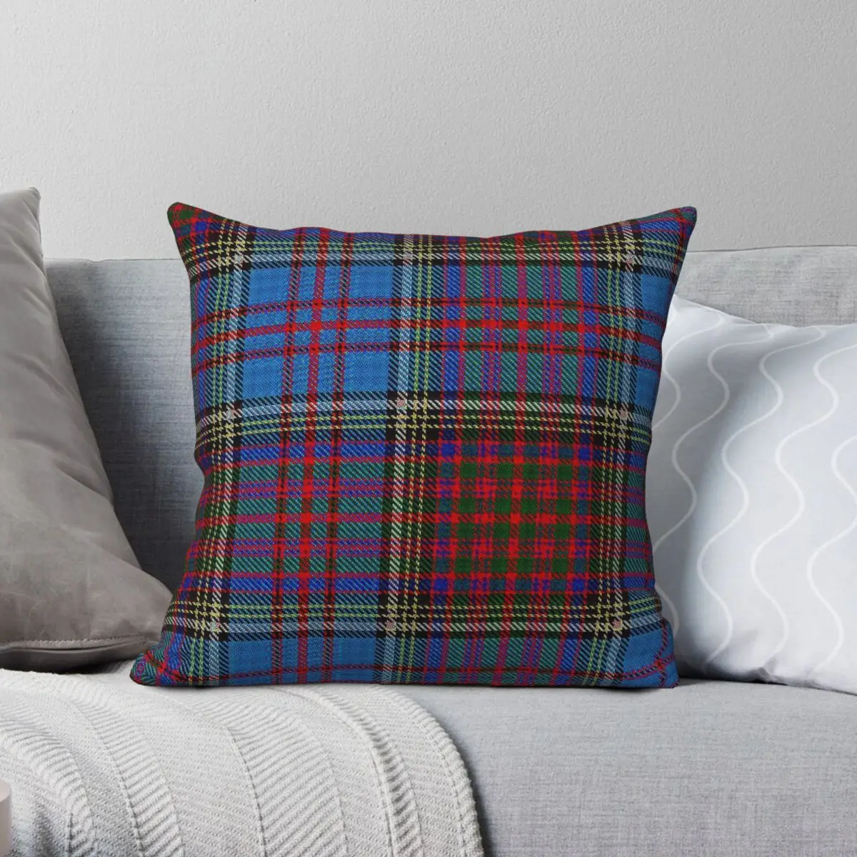 Anderson Clan Standard Tartan Pillowcase Polyester Linen Velvet Printed Zip Decor Sofa Seater Cushion Cover 45x45