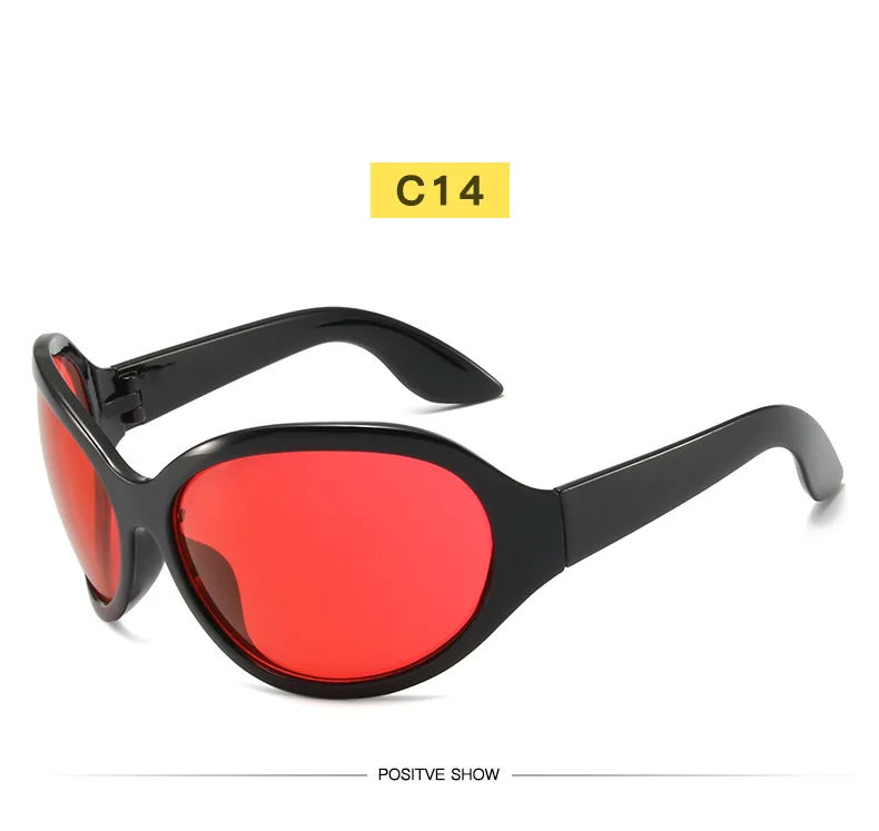 Übergroße Y2K-Sonnenbrille für Damen, trendig, großer Rahmen, Vintage-Sonnenbrille, modisch, futuristisch, Punk, Silbertöne, 2000er-Jahre – Detail 13