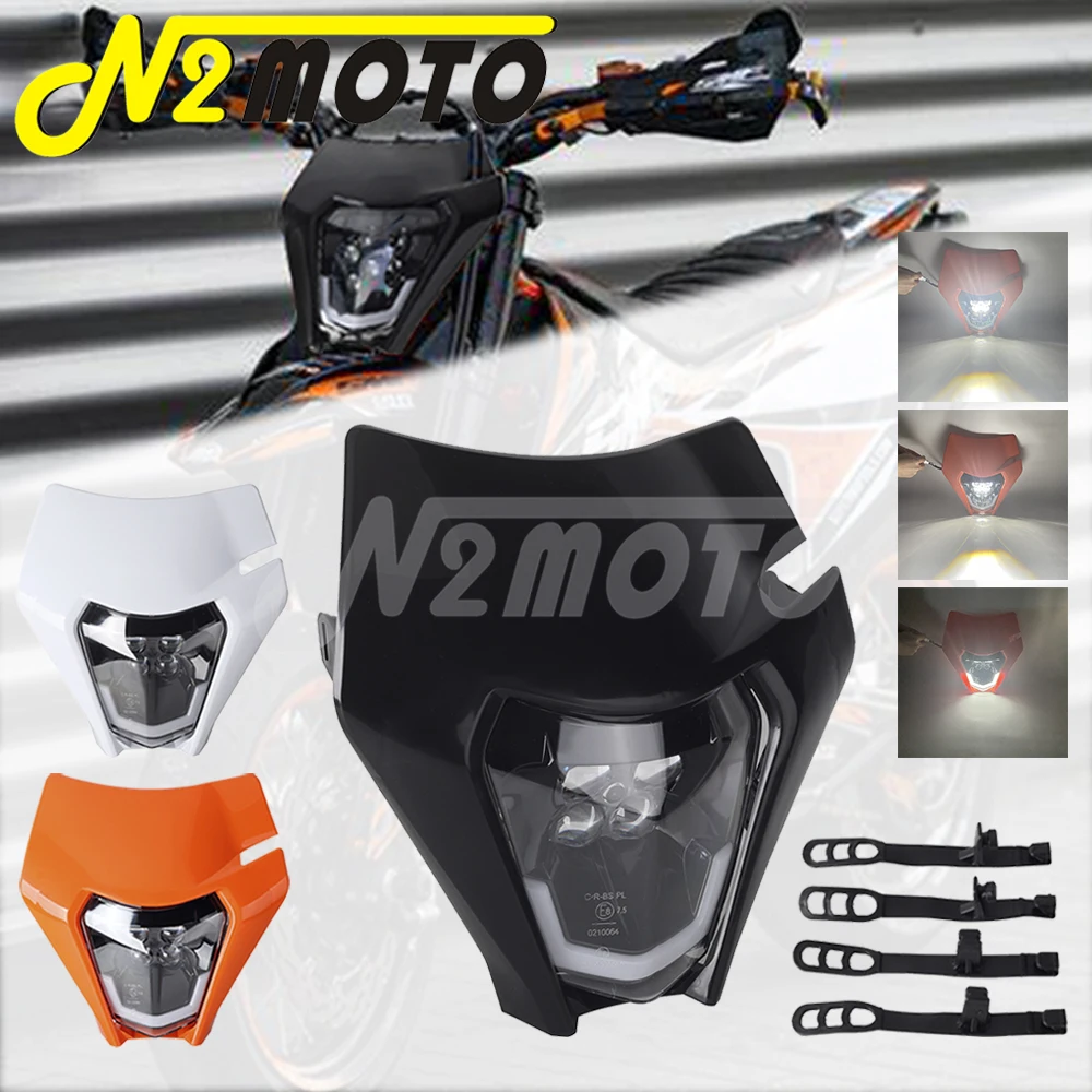 

Off Road LED Headlamp Fairing Headlight For EXC XC-W Six Days 350 300 450 500 EXC-F FREERIDE 250 F 690 SMC Enduro R EU US orange