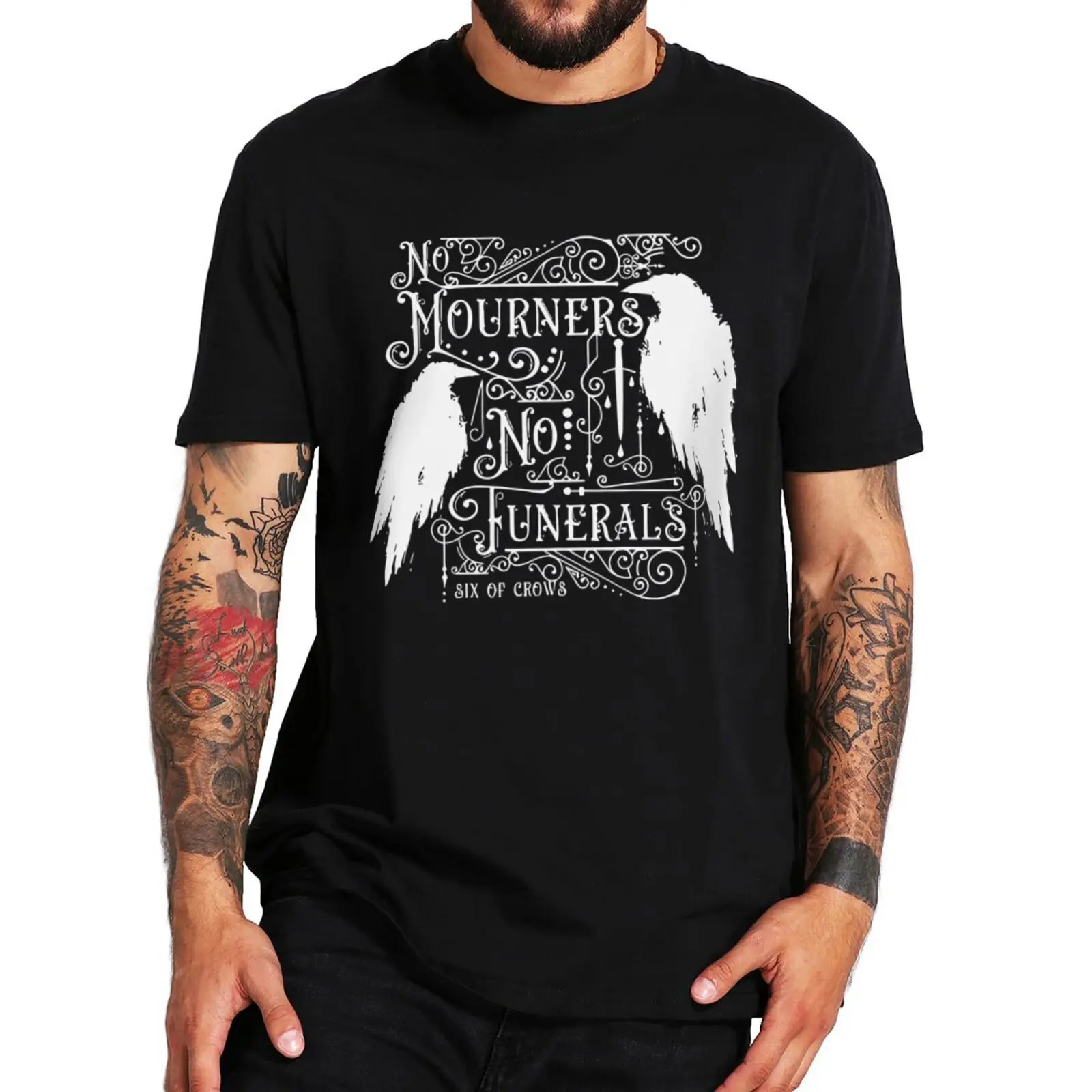 

Футболка унисекс с круглым вырезом, 100% хлопок, с надписью «Six Of Crows», топ для влюбленных, с надписью «Six Of Crows», в стиле Харадзюку