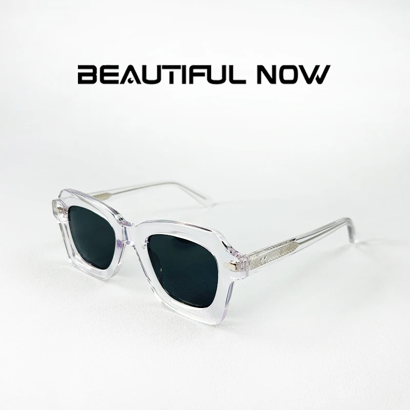 

BEAUTIFUL NOW Transparent Acetate Square Eyeglass Frames Fashion Clear Optical Glasses for Unisex for Prescription Glasses