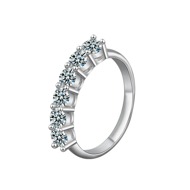 Korean-style jewelry S925 sterling silver ring for women, high-end moissanite diamond ring, fully inlaid diamond ring