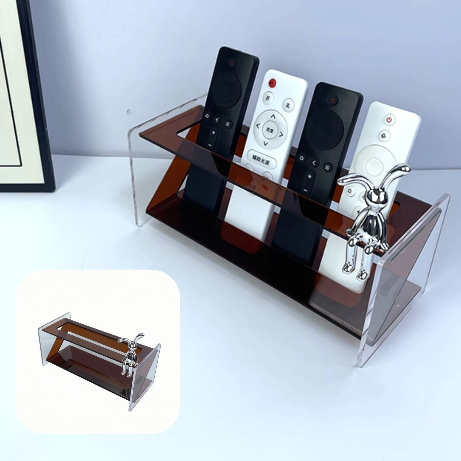 

Acrylic Controller Holder Multifunction Controller Control Organizer Phone Stand Organizer Space Saving Household Storage