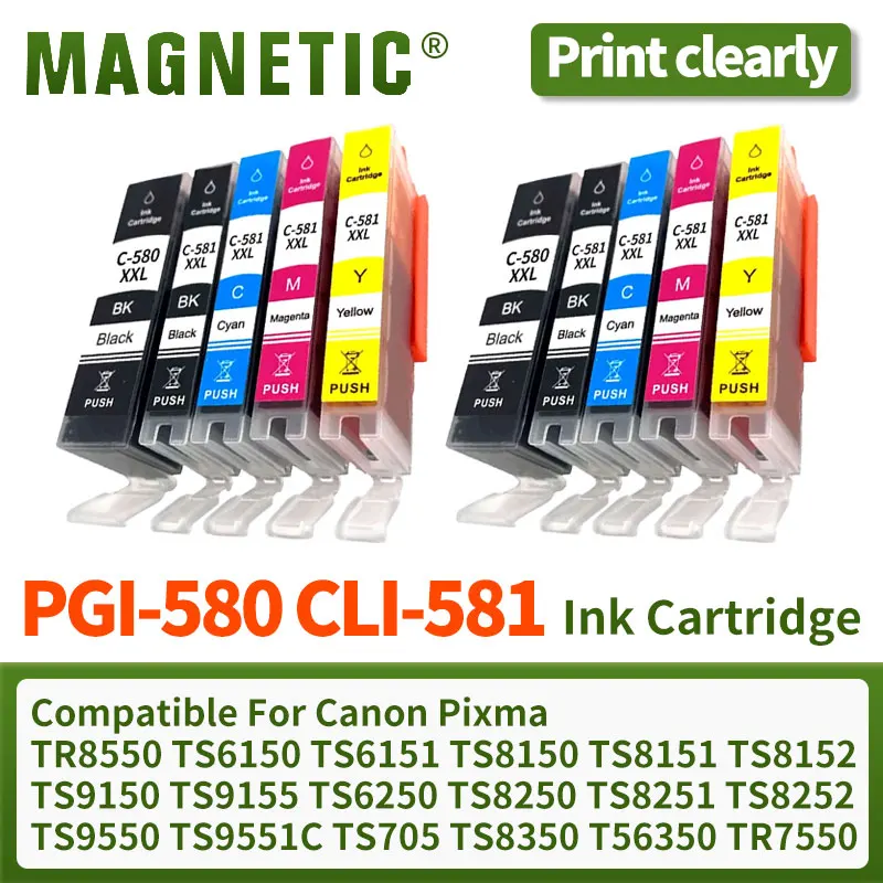 PGI-580 CLI-581 580 Ink cartridge Compatible For canon TR7550 8550 TS6150 TS6151 TS6250 TS9550 TS9551C TS6350 TS705 Printer ink