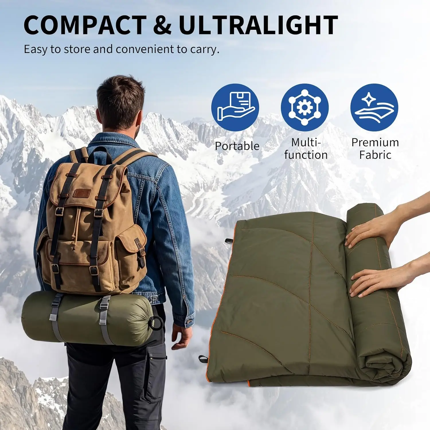 Tacleekii Waterproof Packable Camping Blanket 3