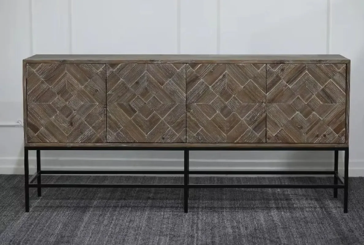 Сервант Прочный деревянный Классический сервант в стиле прованс с дверцей Кухонный шкаф