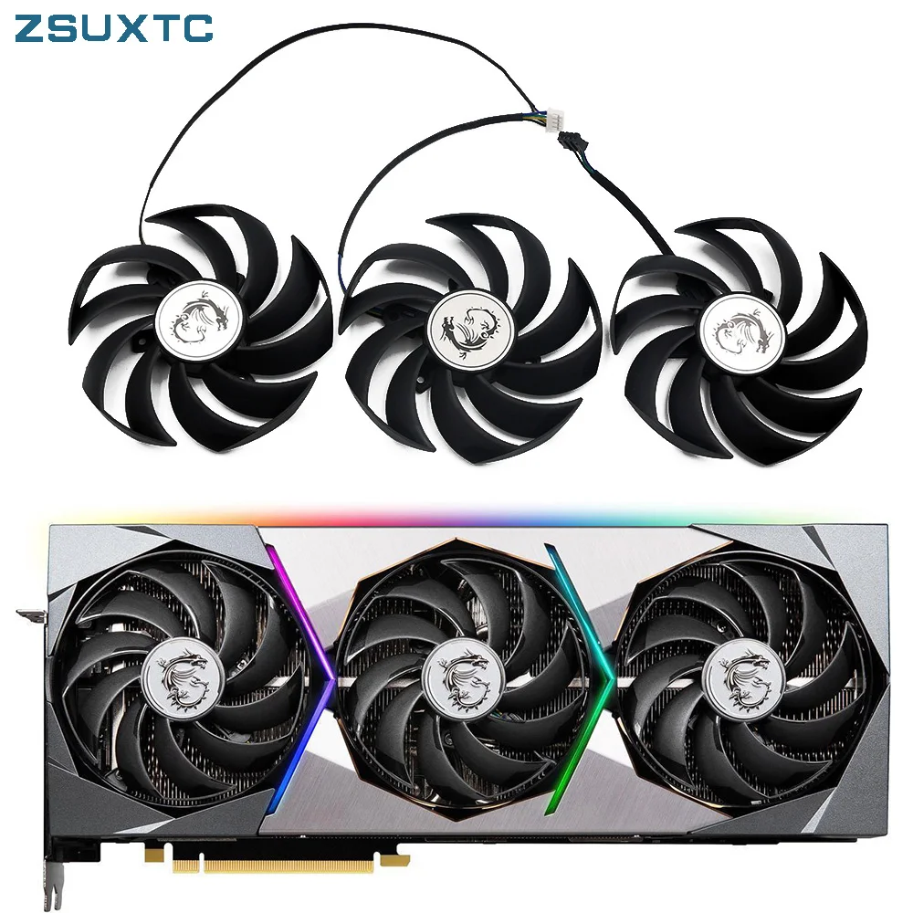 Wentylator karty graficznej 95MM PLD10010S12HH 3080Ti do MSI GeForce RTX 3070 3080 3090 3070 Ti SUPRIM X Tow Wentylator chłodzący kartę graficzną
