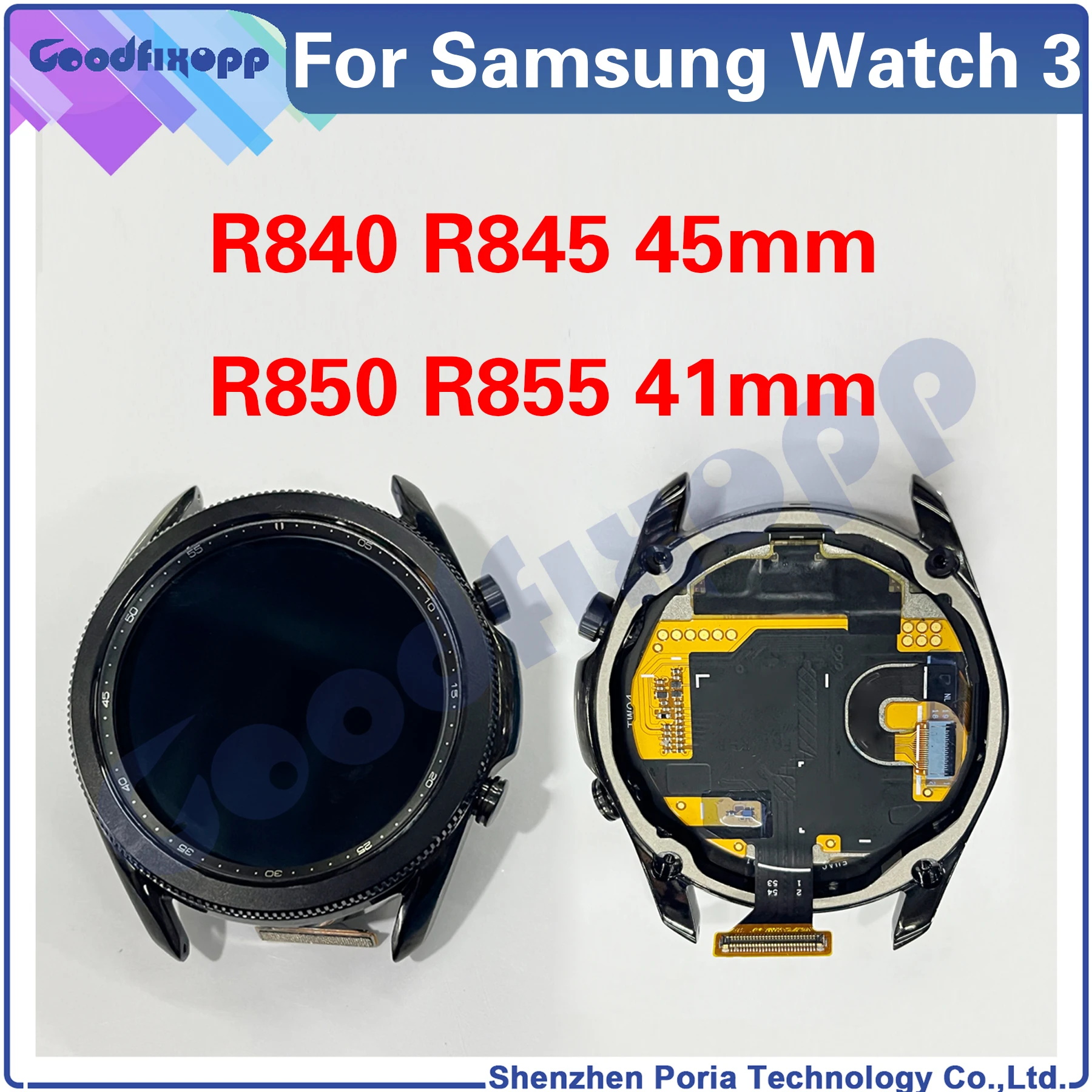 For Samsung Galaxy Watch 3 SM-R840 SM-R845 45mm / Watch3 SM-R850 SM-R855 41mm LCD Display Touch Screen Digitizer Assembly