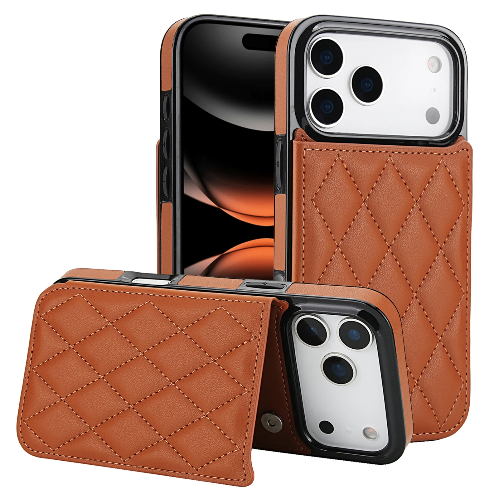 Luxury Wallet Leather Cards Holder Phone Case For iPhone 17 16 15 14 13 12 11 Pro Max Plus 5G Shockproof Back Cover Accessories