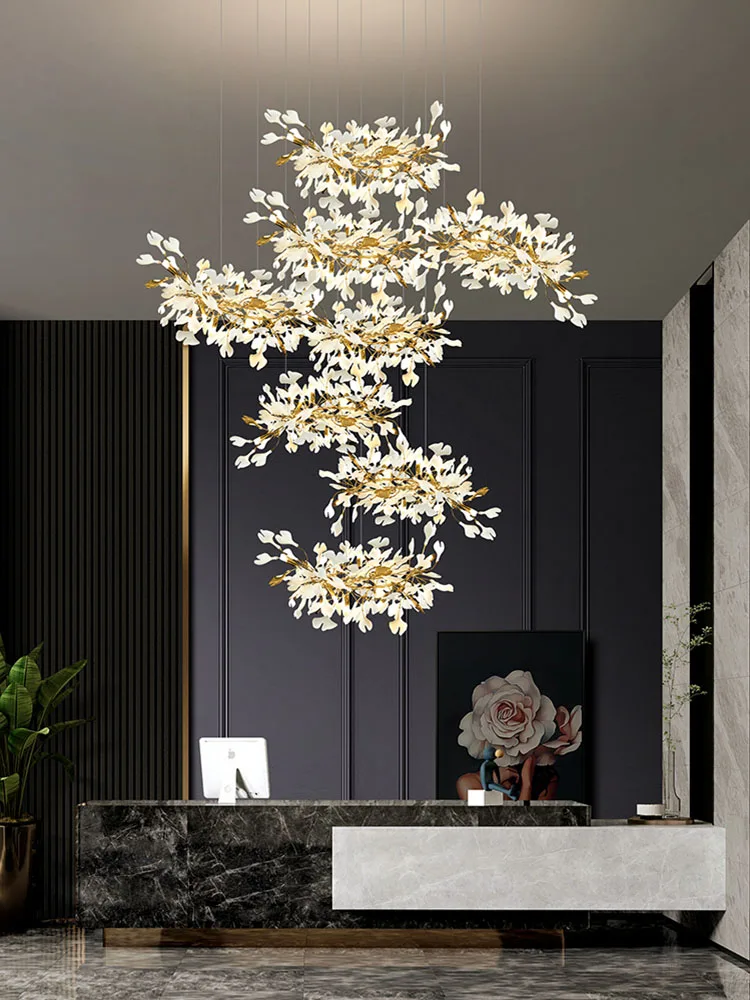 Modern Chandelier Lighting Pendent Lamp Hotel Restaurant Decoration Large Led Chandelier Customized Hotel Lobby Pendant Lights