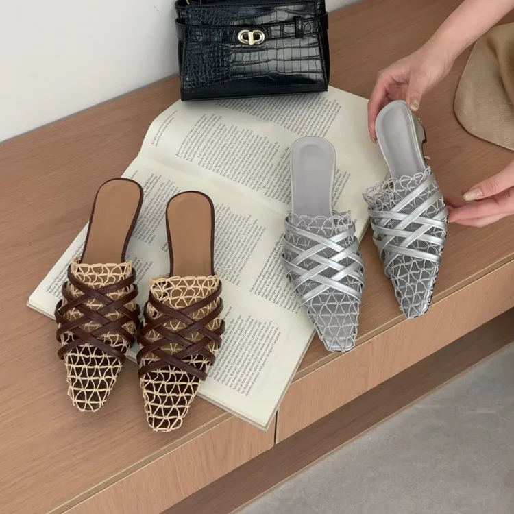 

Женские дышащие сетчатые шлепанцы на танкетке с защитой от скольжения, летние, 2026, новые модные, с ремешком на пятке, пляжные, повседневные, на толстой подошве