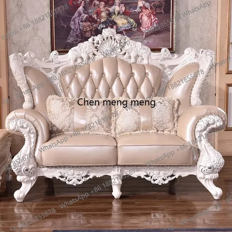 G153 Double Classic Sofa Luxury Armrest Europe Romantic Cushion Sofa Elegant Relaxing Divani Da Soggiorno Furniture Decoration