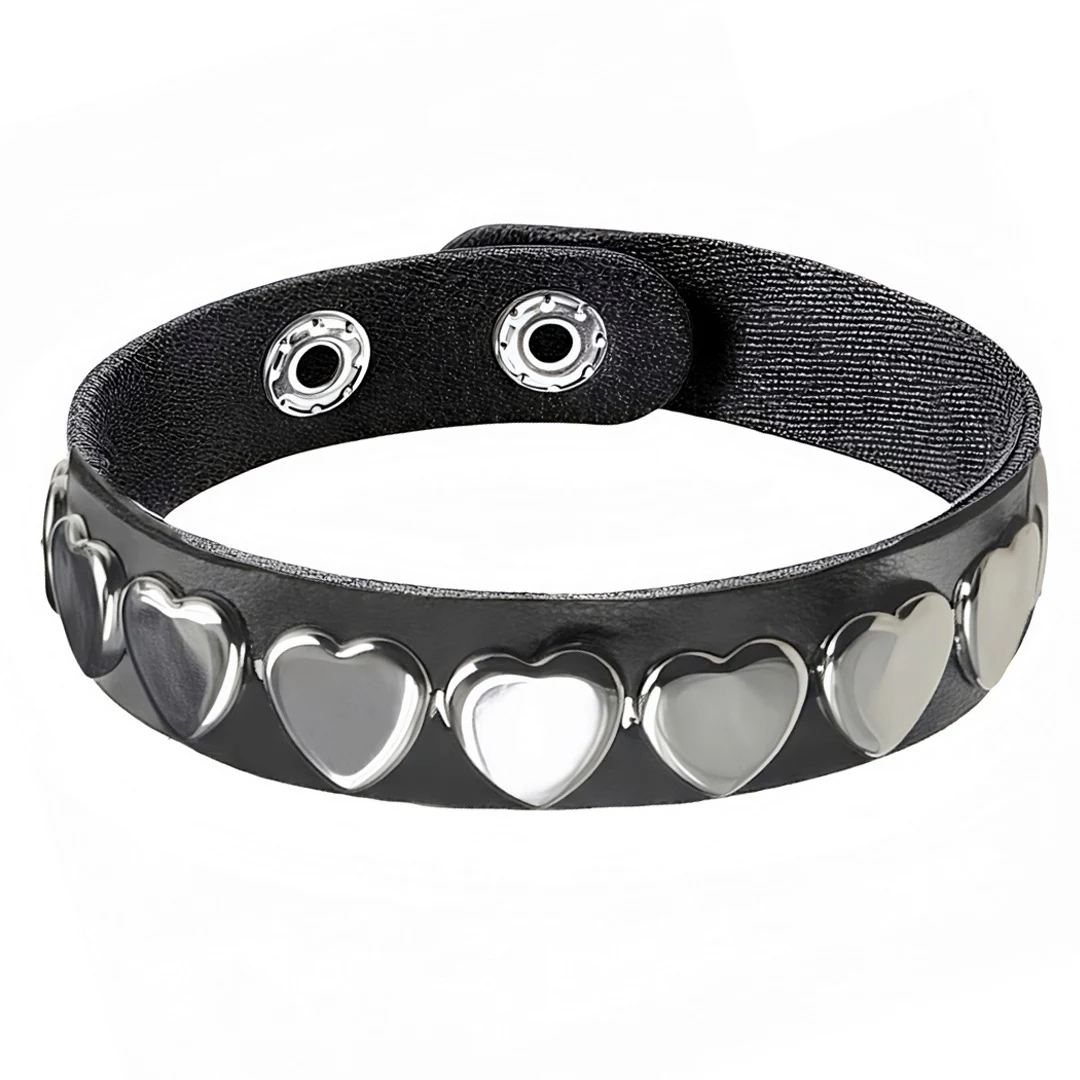 Layered Star Goth Necklace & Emo Studded Bracelets Set, Unisex
