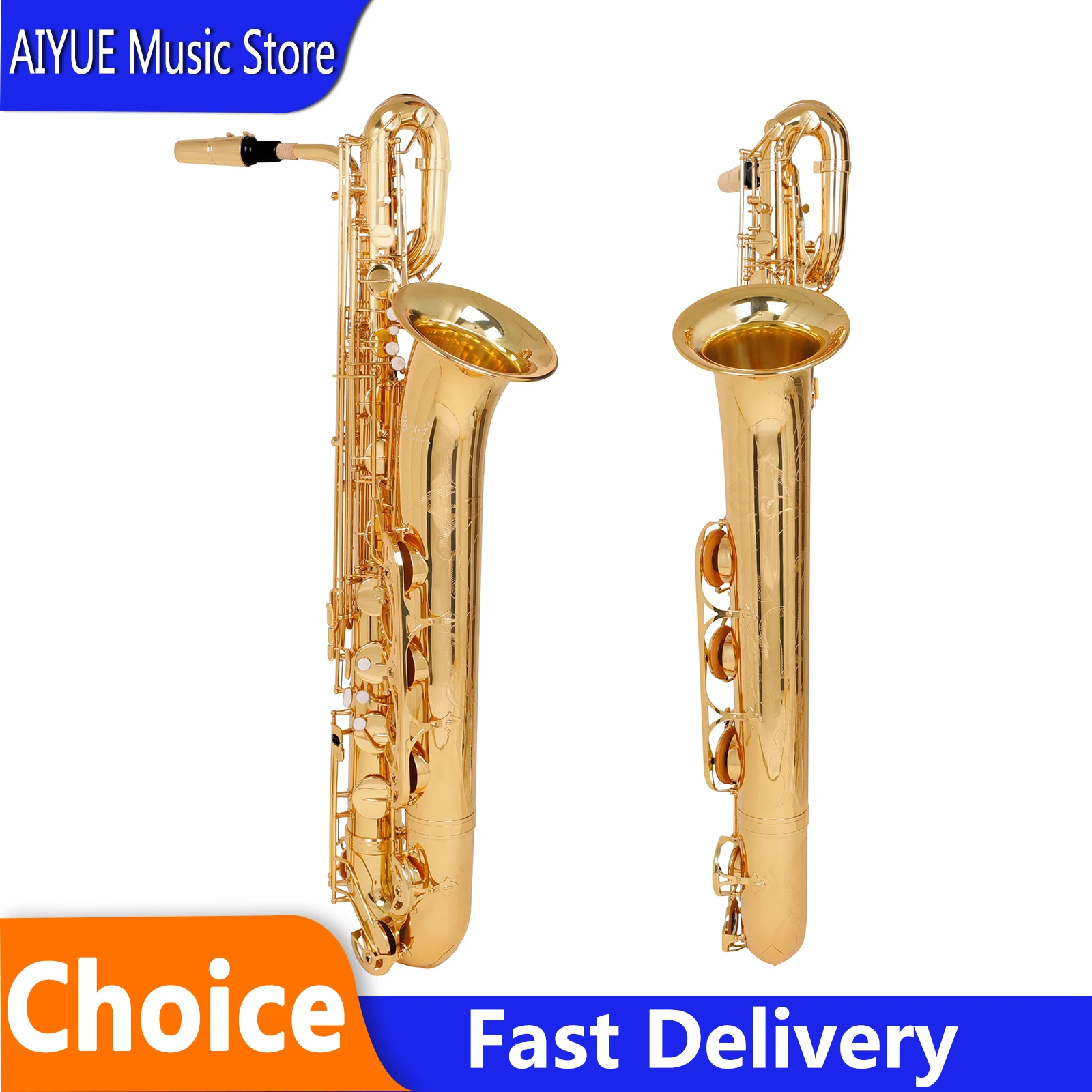 SLADE Baritone Saxophone E Flat Hand Carving Woodwind Musical Instruments With Cleaning Cloth Glove Baritone Accessories