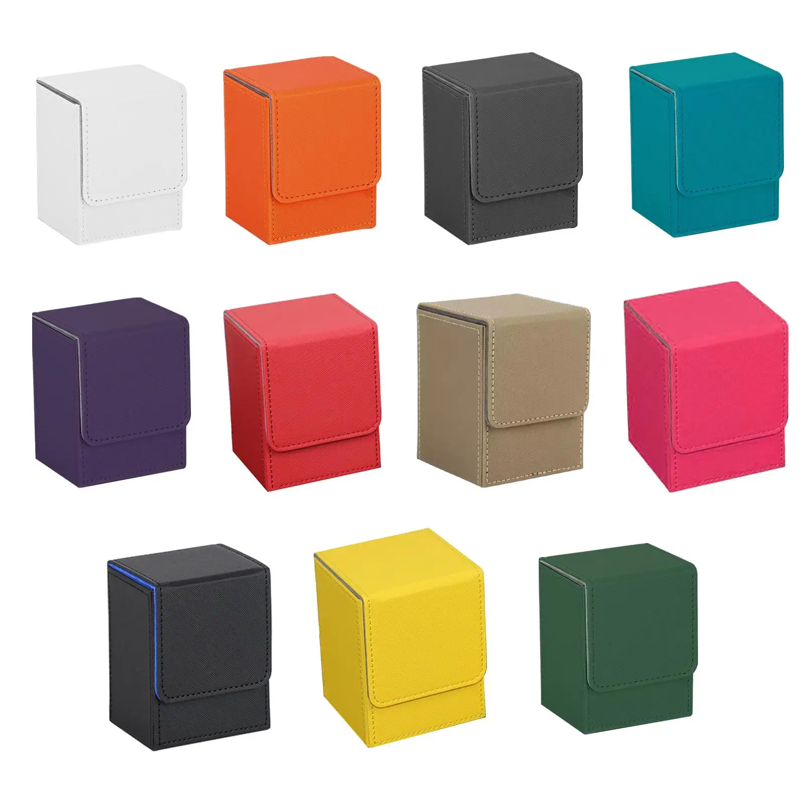 Large Card Deck Case PU Leather Organizer for Trading Card Games Magnetic Closure Storage Box Portable Holder for Kids Card