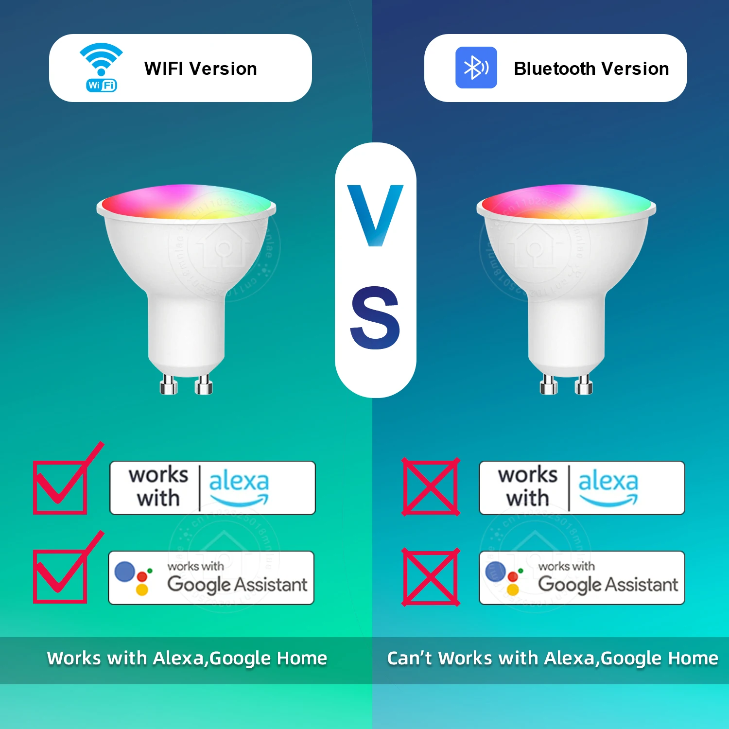 WiFi GU10 LED ضوء لمبة عكس الضوء 5 واط RGB الحياة الذكية APP العمل مع أليكسا جوجل مصابيح المنزل الأضواء عكس الضوء اللون 220-240 فولت