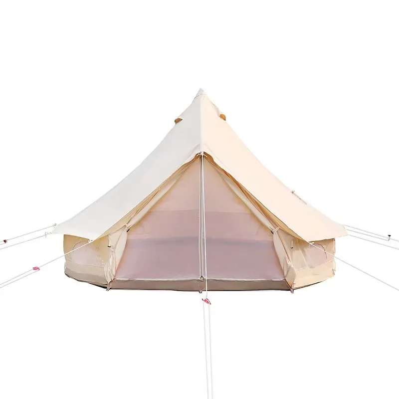 

2025 Luxury Large Bell Tent For Family New Design 3M/4M/5M/6M Outdoor Camping Glamping 4 Season Oxford Material For 5-12 Persons