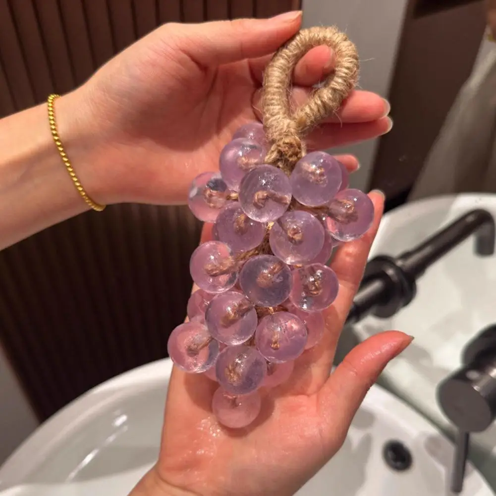 

Handmade Grape Soap on a Ropes With Gift Box Scent Essential Oil Soap Crystal Grape Transparent Handmade Scented Hand Wash Soap