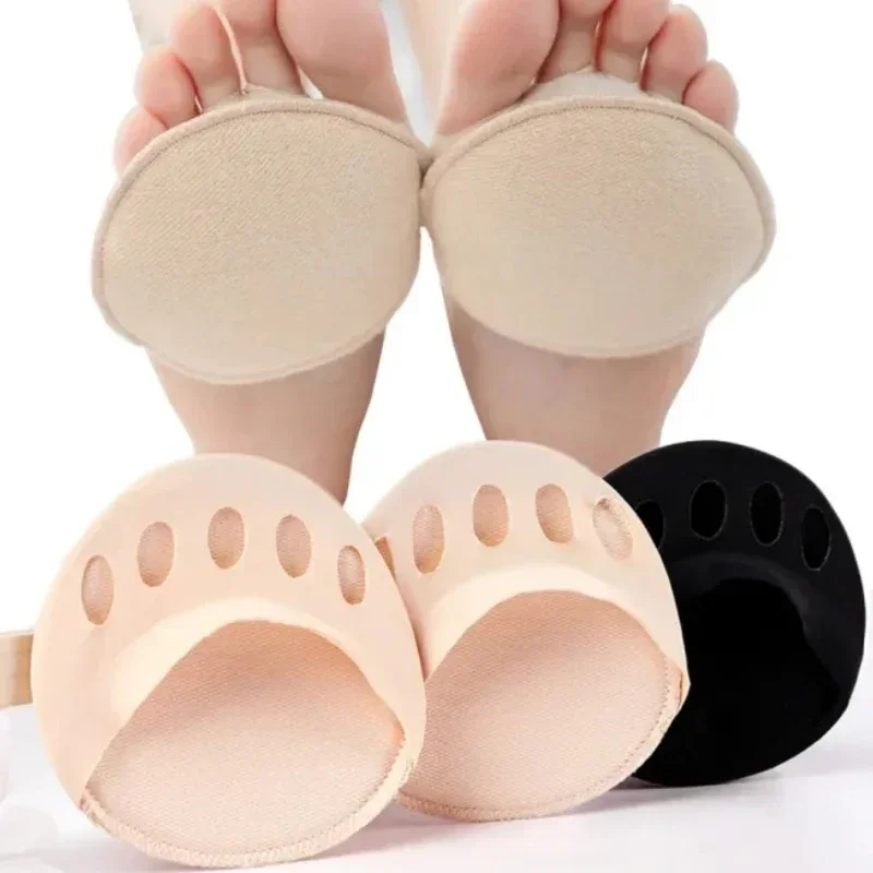 5 Holes Fabric Forefoot Cushion Pads Metatarsal Foot Pads Anti Blister Ball of Foot Pain Relief Inserts for High Heels Sandals