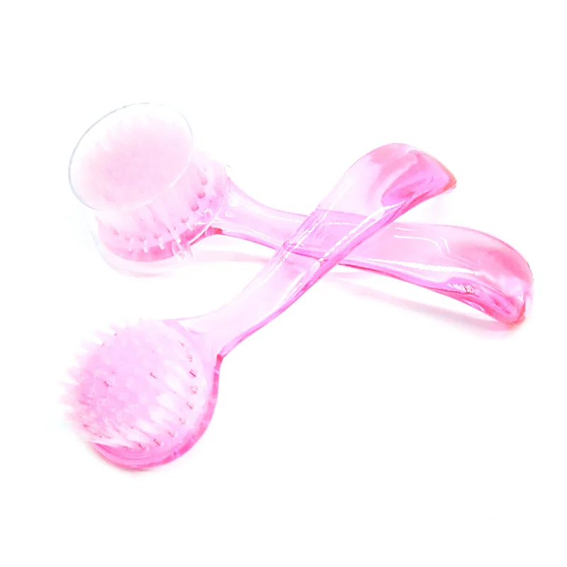 Brosse à ongles en acrylique, en plastique souple, pour enlever la poussière, accessoire de maquillage, à tête ronde, avec capuchon, 1 pièce