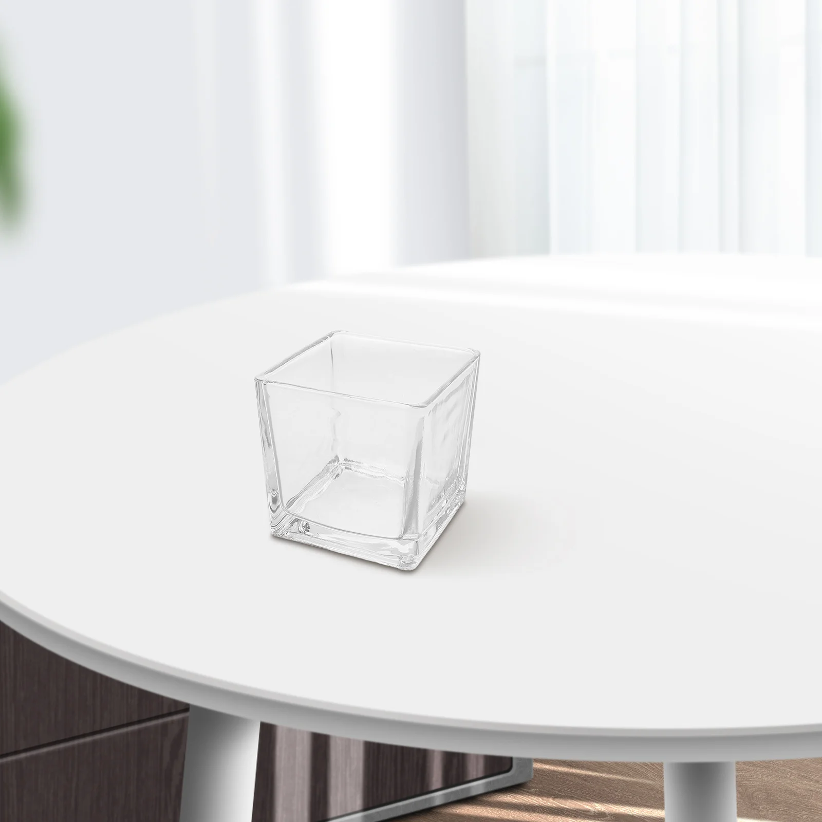 مزهرية زجاجية مربعة شفافة على شكل مكعب سميك مزهرية زهور للنباتات المائية قطعة مركزية لحفلات الزفاف ديكور منزلي حديث