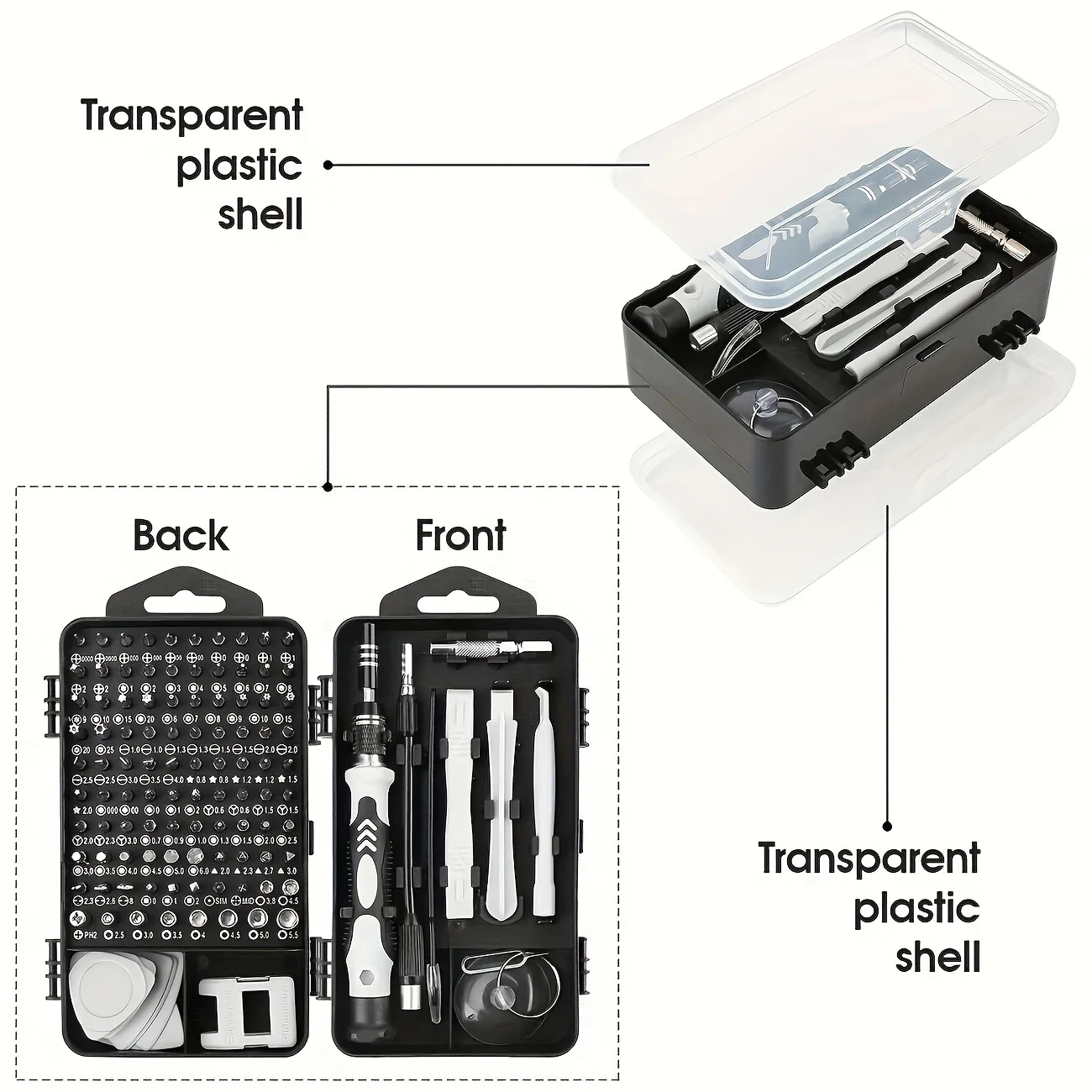 115-in-1 Magnetic Screwdriver Set,High Hardness Bits,Multi-Repair Tool Kit for Phones,Tablets,Small Appliances &Irregular Screws image 2